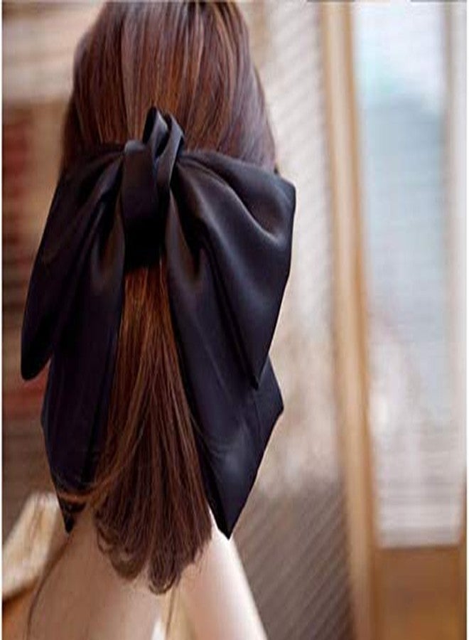 اس واي بي ال مشبك شعر وردي كبير مزين بفيونكة، مشابك شعر على شكل فراشة، فيونكة شعر حريرية، مشابك شعر زنبركية، مناسب لتسريحات الشعر الطويل للسيدات والفتيات - Image 4