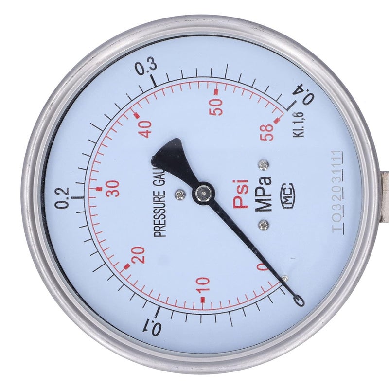 مقياس ضغط من الفولاذ المقاوم للصدأ 0-4 ميجاباسكال خيط M20x1.5 عداد صناعي - Image 3