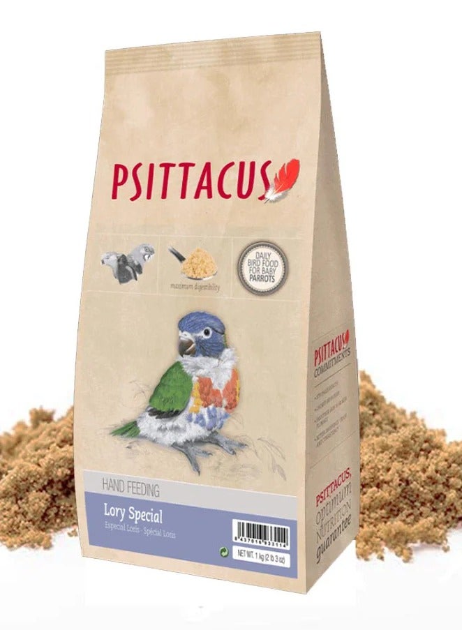 PSITTACUS Lory Special Hand Feeding Formula – Premium Daily Food for Hand Rearing Baby Lories & Lorikeets - High Digestibility & Balanced Nutrition - 1 Kg - Image 1