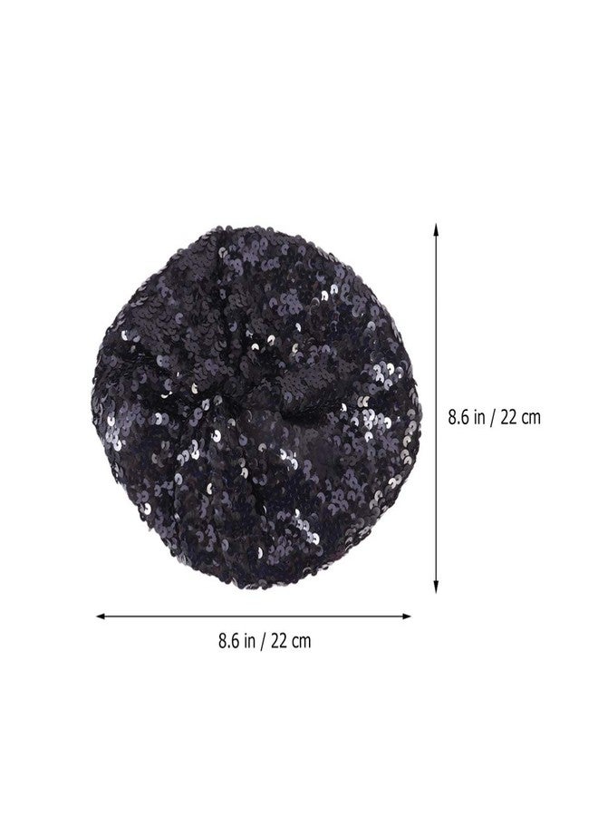 TENDYCOCO Women Sequin Beret Hat Sparkling Black Beanie Cap for Dance Performance, Parties, and Fashion Events - Image 3