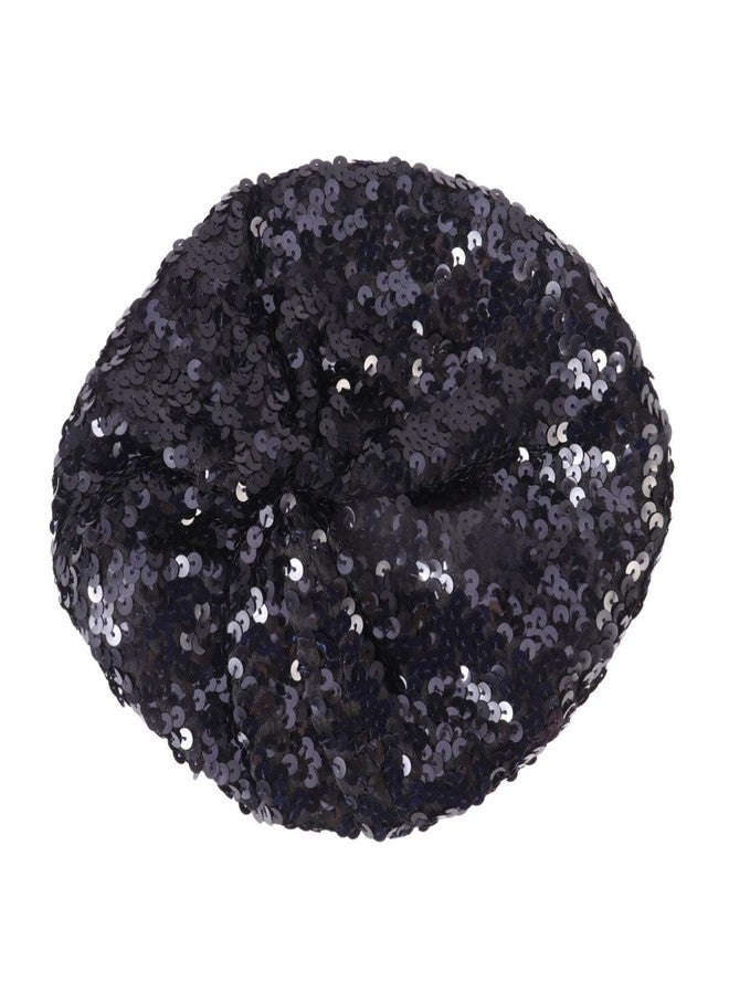 TENDYCOCO Women Sequin Beret Hat Sparkling Black Beanie Cap for Dance Performance, Parties, and Fashion Events - Image 1