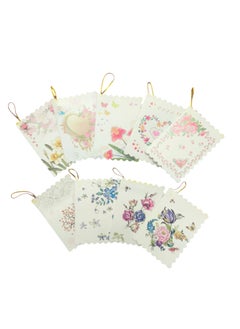 Generic 9 Pieces Gift Cards with Different Floral Designs Multicoloured Randomly Assorted  - Image 1