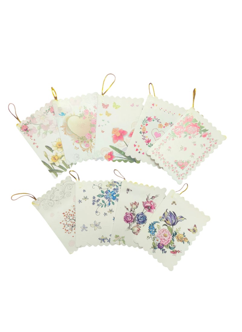 Generic - 9 Pieces Gift Cards with Different Floral Designs Multicoloured Randomly Assorted - Image 1