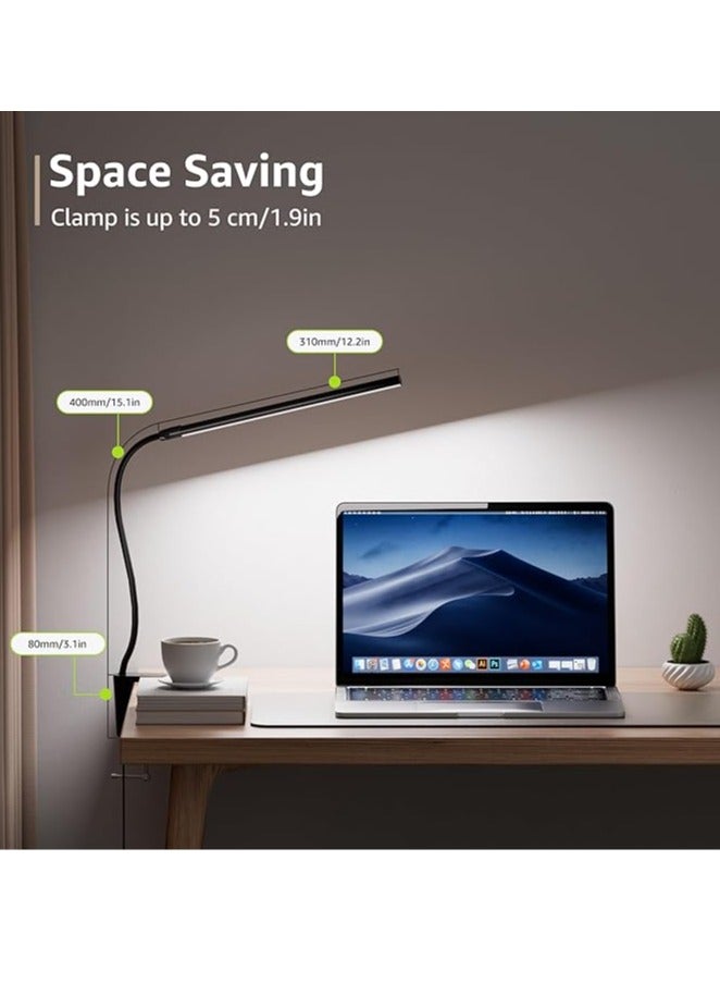 Arabest Clip on Desk Lamp LED Reading light Dimmable USB Small Clamp Lamp with 3 Color Modes 10 Brightness, Adjustable Flexible Gooseneck Table Light for Bed Headboard, Nail, Home Office,Computer(Black) - Image 4