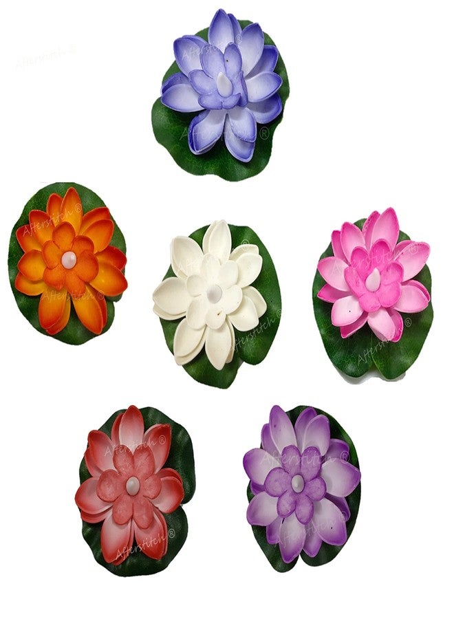 AFTERSTITCH Set of 6 Floating Lotus Flower Candles for Decoration in Bowl Diya for Home Decoration (Batteries Included, Water Sensor) - Image 3