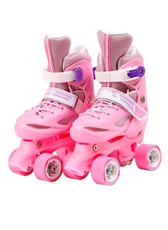 AGD Skates Shoes for Beginners Four-wheel Adjustable Skate Shoes with Built-In Adjusters Indoor Outdoor Fitness Skates Roller Boots for Boys & Girls  - Image 1