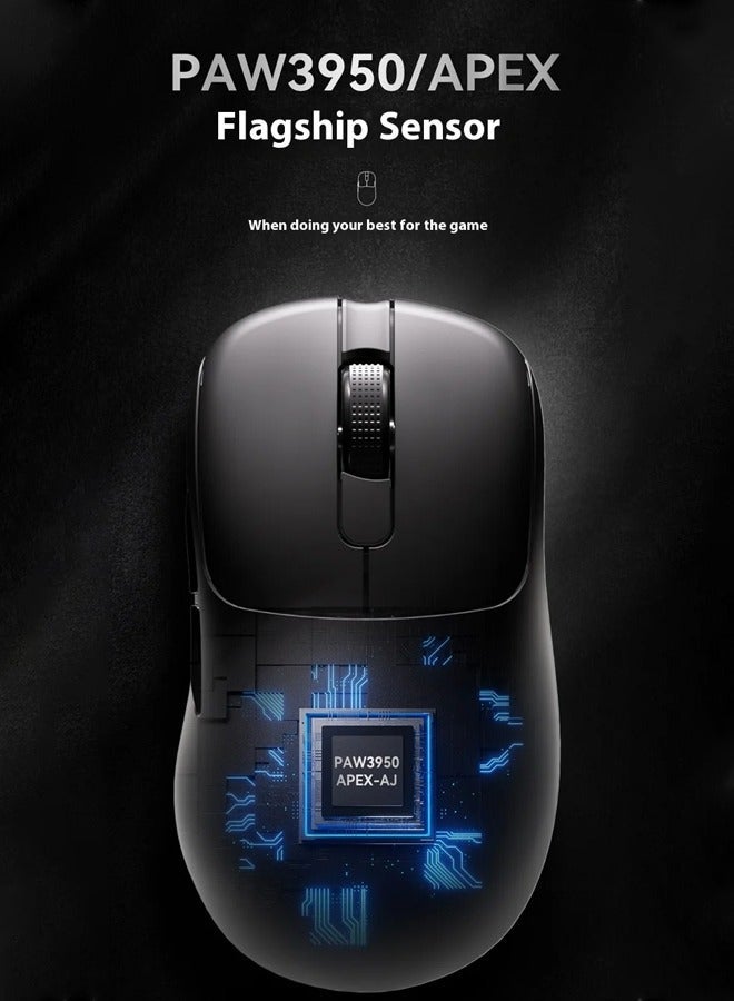 إيه جاز AJ179 APEX Tri-Mode Gaming Mouse, 8K Wireless Gaming Mice, Up to 42K DPI,Ultralight, Magnetic Charging Dock with TFT Screen, Pixart PAW3950 Sensor,100M Clicks HUANO Switch, Tri-Mode Mice, for PC/MAC,Black - Image 3