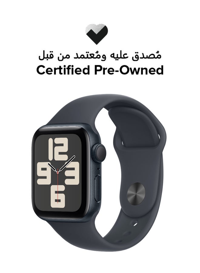 ابل  Renewed - Watch SE (2024) GPS 40mm Midnight Aluminium Case With Midnight sports band Midnight Sport Band - Image 1