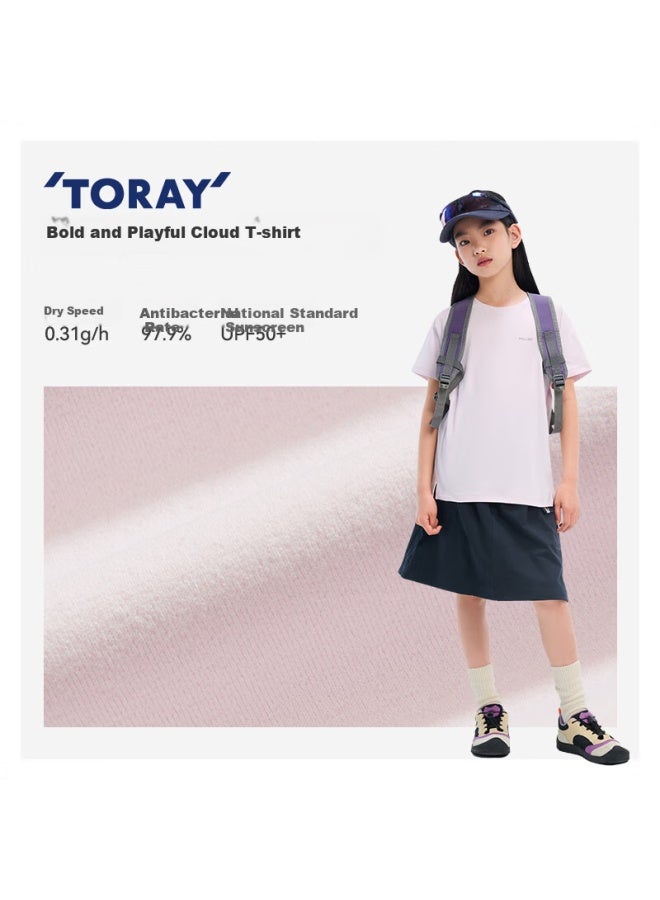 Pelliot Outdoor T-Shirt Children'S Clothing For Boys And Girls, Summer Quick-Dry T-Shirt, Antibacterial Sun Protection Short-Sleeve Casual Top 135215035 Blue 160 - Image 1