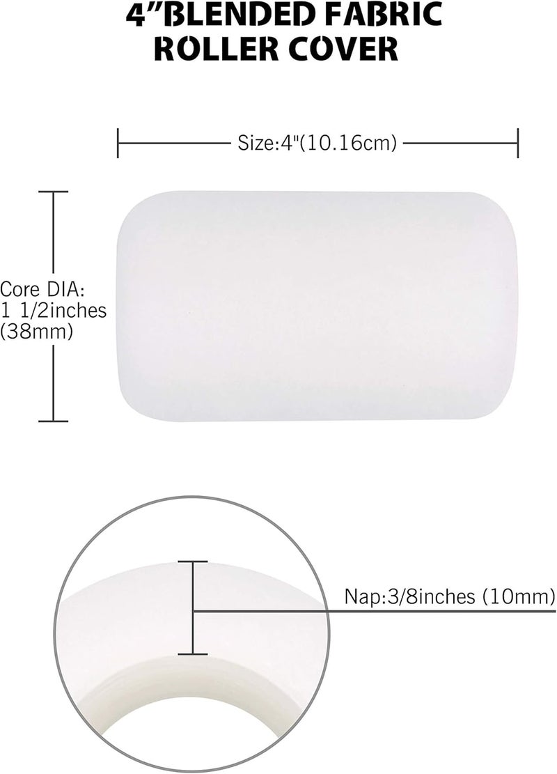 Rolling Dog 4 Inch Mini Roller - 3/8" Nap Roller Covers,Small Paint Roller for Wall, Trim, Detail Painting - Image 3