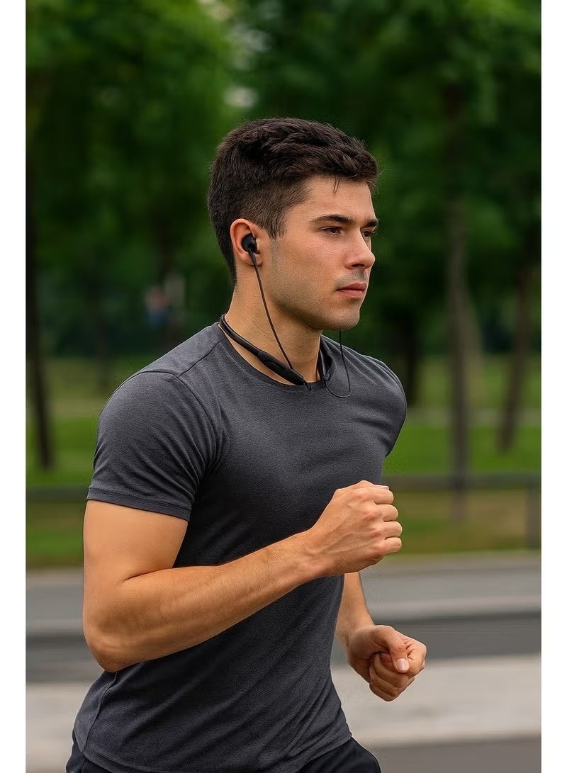 أيرلدوم سماعات رأس لاسلكية ET-BH87 تُعلق حول الرقبة مزودة بتقنية بلوتوث 5.0، وتصميم مغناطيسي، وعمر بطارية طويل يصل إلى 10 ساعات (أسود) - Image 4