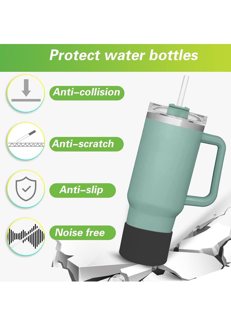 2Pcs Silicone Boot Sleeve for Stanley Quencher 40 oz 30 oz Tumbler with Handle & for IceFlow 20oz 30oz, Protective Water Bottle Cup Bottom Bumper Cover for Stanley Tumbler Accessories - view 3