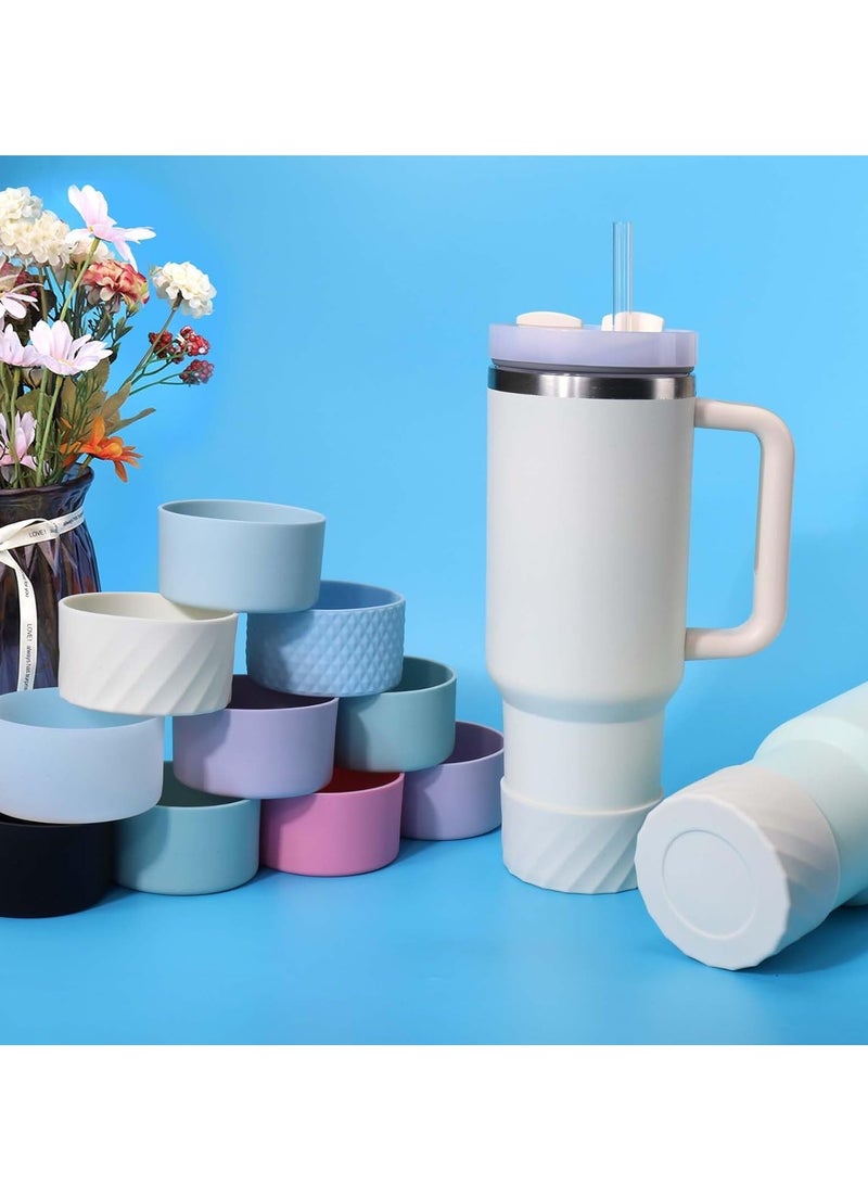 2Pcs Silicone Boot Sleeve for Stanley Quencher 40 oz 30 oz Tumbler with Handle & for IceFlow 20oz 30oz, Protective Water Bottle Cup Bottom Bumper Cover for Stanley Tumbler Accessories - view 5