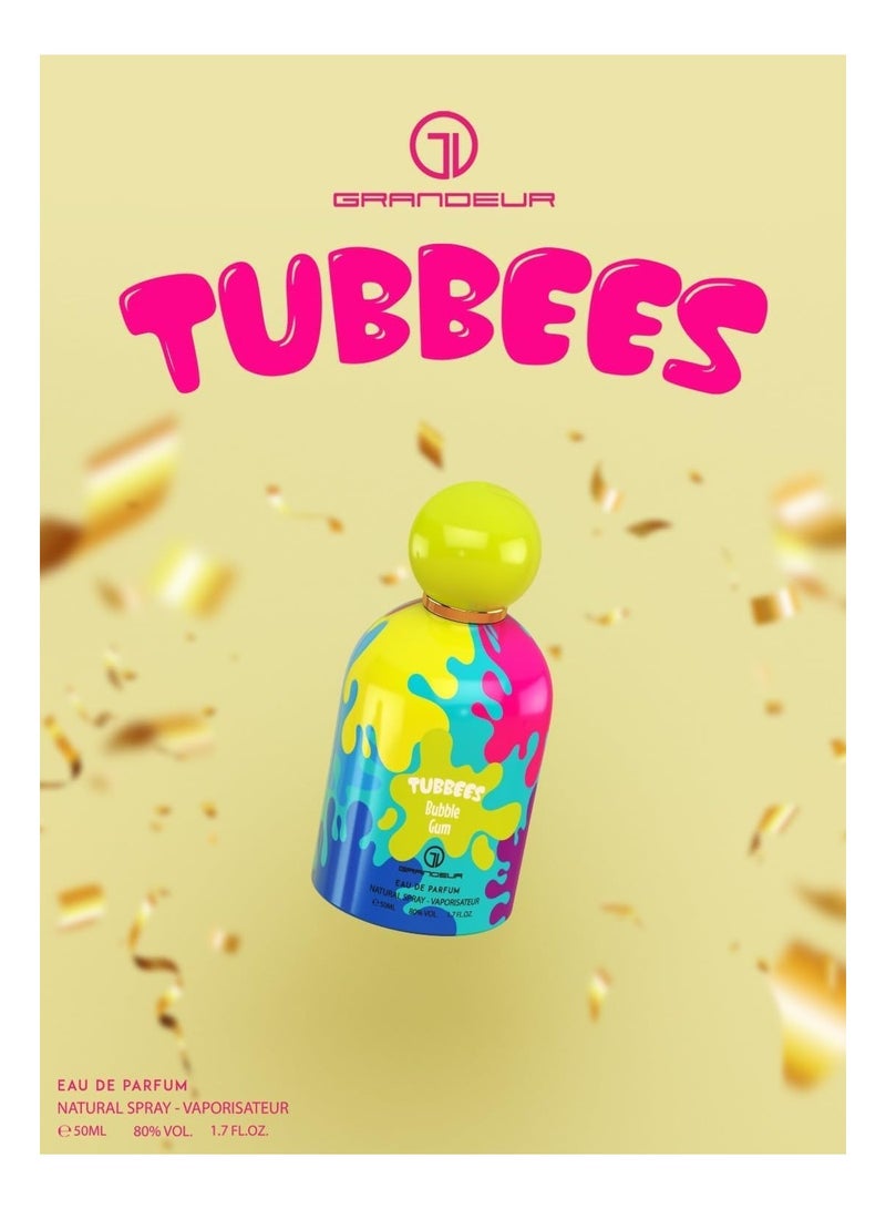 Grandeur Tubbees Perfume 50ML - Bubble Gum  Unisex Kid-Friendly Gourmand-Inspired Fragrance - Image 2