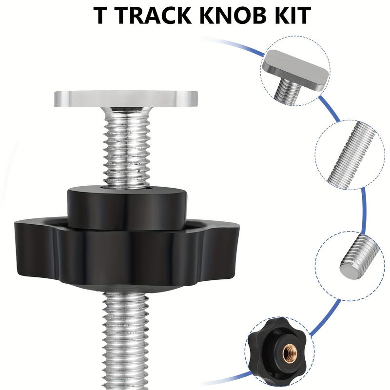 8Pcs M8 T Screws 100mm Long with Plum Blossom Copper Nuts for Woodworking Slide Rails - Image 1