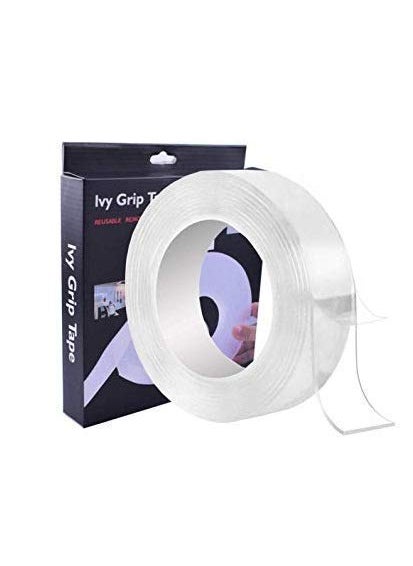RADHIKA STORE RADHIKA STORE White Polyester Ivy Grip Tape High Strength Double Side Tissue Tape Size 3 MM Clear 