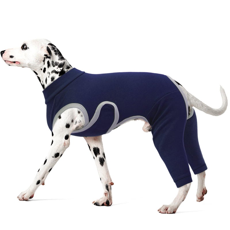 Kuoser Dog Surgery Recovery Suit Professional Dog Surgical Suit for Back Legs Soft Dogs Recovery Sleeve to Prevent Licking Biting Wounds Dogs Onesie After Surgery Elbow Protector Blue L - Image 2