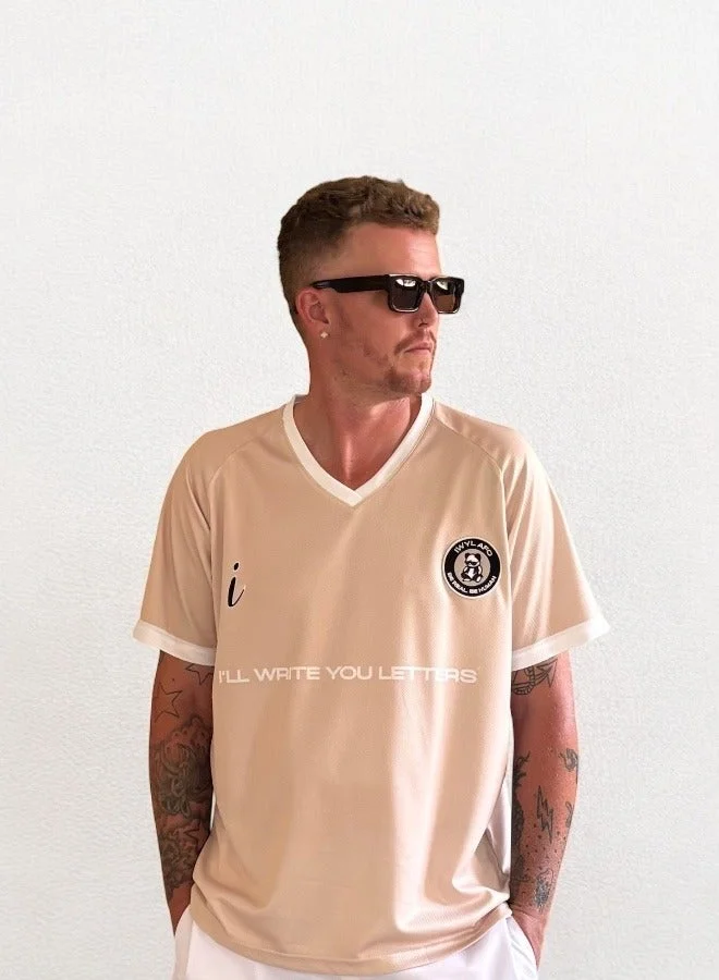 I'LL WRITE YOU LETTERS Baller V neck in Gold
