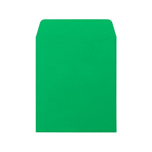 Hygloss أكياس بطاقات المكتبة هايغلوس 30 - 3.5x5 بوصة - أظرف جيب غير لاصقة - خضراء - أكياس صفية - مثالية للتنظيم - جيب كتاب مكتبة صغير ملون - Image 1