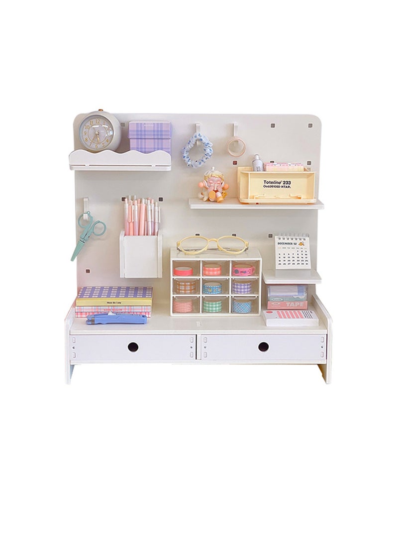 Kidle منظم لوح عمودي لسطح المكتب مزود بخطافات مكتب وقسم أدراج وأرفف متعددة الطبقات لسطح المكتب - Image 1