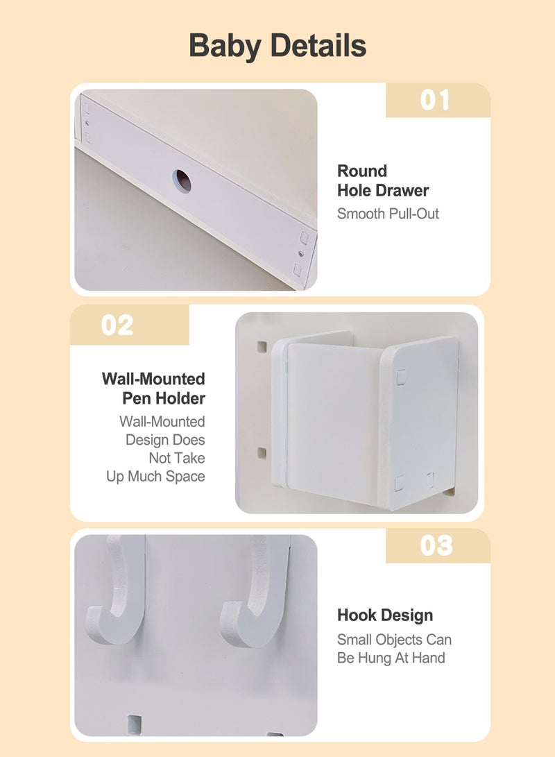 Kidle منظم لوح عمودي لسطح المكتب مزود بخطافات مكتب وقسم أدراج وأرفف متعددة الطبقات لسطح المكتب - Image 3