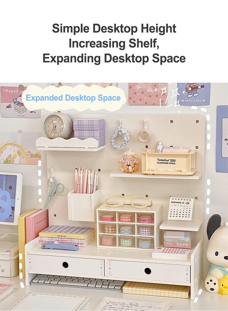 Kidle منظم لوح عمودي لسطح المكتب مزود بخطافات مكتب وقسم أدراج وأرفف متعددة الطبقات لسطح المكتب - Image 2