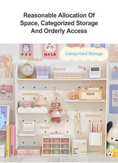 Kidle Office Storage Hole Board Desktop Vertical Board Organizer Desk Hooks Drawer Partition Desktop Layered Shelves  - Image 5