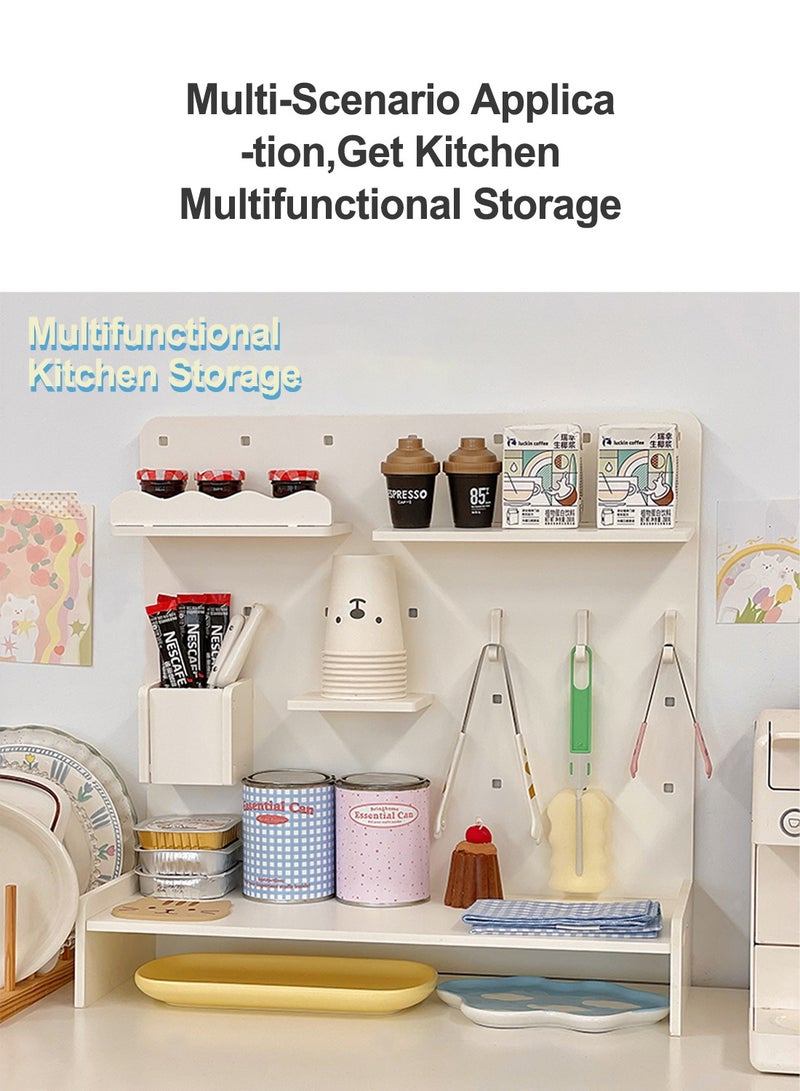 Kidle منظم لوح عمودي لسطح المكتب مزود بخطافات مكتب وقسم أدراج وأرفف متعددة الطبقات لسطح المكتب - Image 4