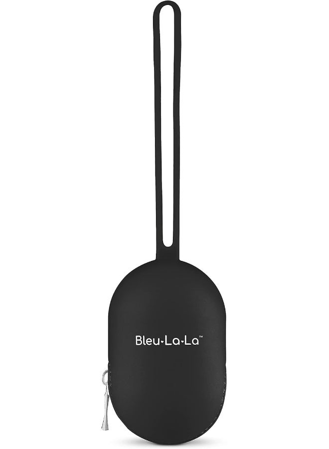 Bleu La La Pacifier Holder Case - Soft Silicone Pacifier, Clip, and Accessory Pouch with Zipper - Holder Bag Cover for Paci Soothies Clips Binky Baby Boys Girls (Black) - Image 1