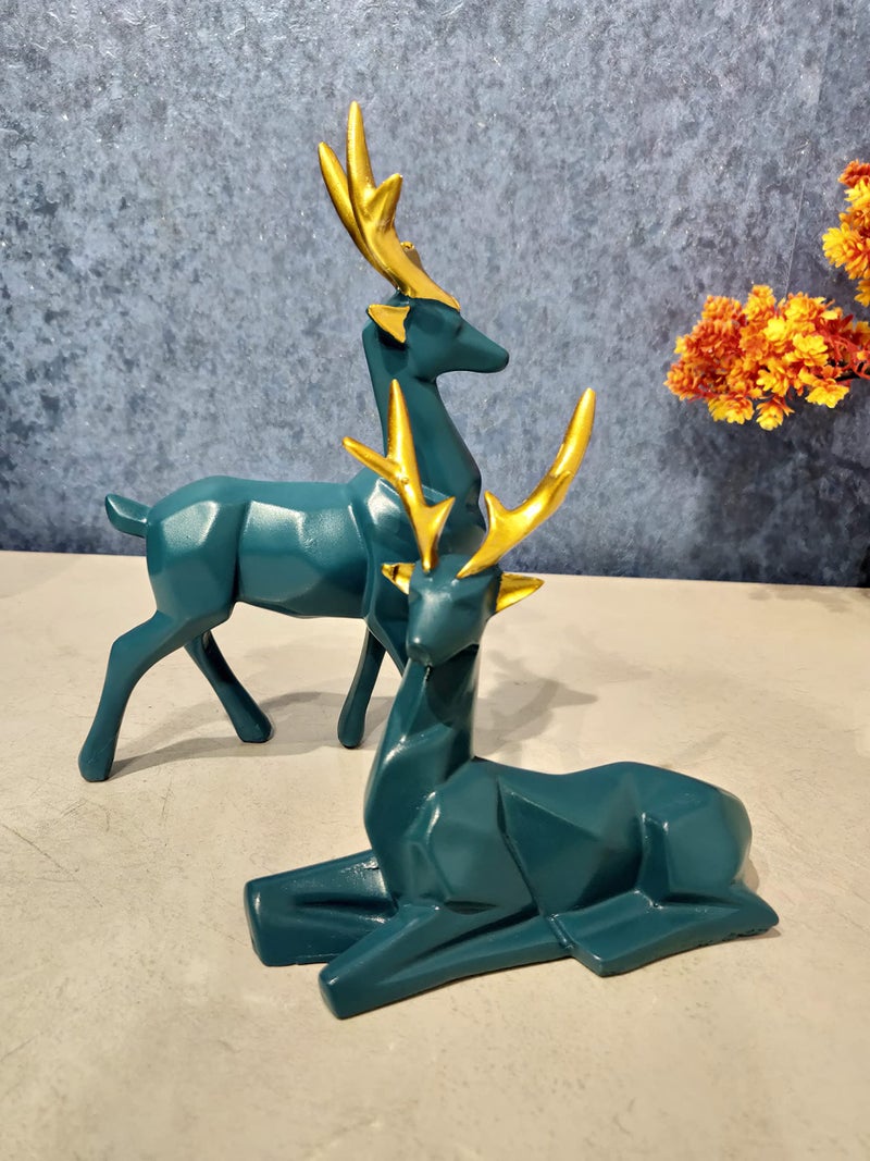 zart Deer Home Decor showpiece (Dark Green) - Image 1