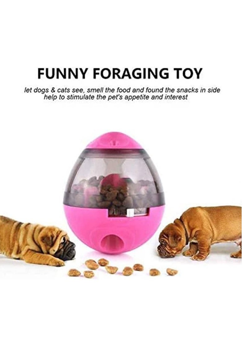 Food Dispensing Tumbler Treat Dispensing Toy Self Food Feeder For Small Medium Pets Cats and Dogs Interactive Pink - Image 4