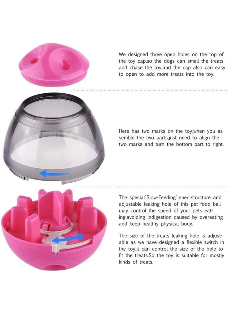 Food Dispensing Tumbler Treat Dispensing Toy Self Food Feeder For Small Medium Pets Cats and Dogs Interactive Pink - Image 5