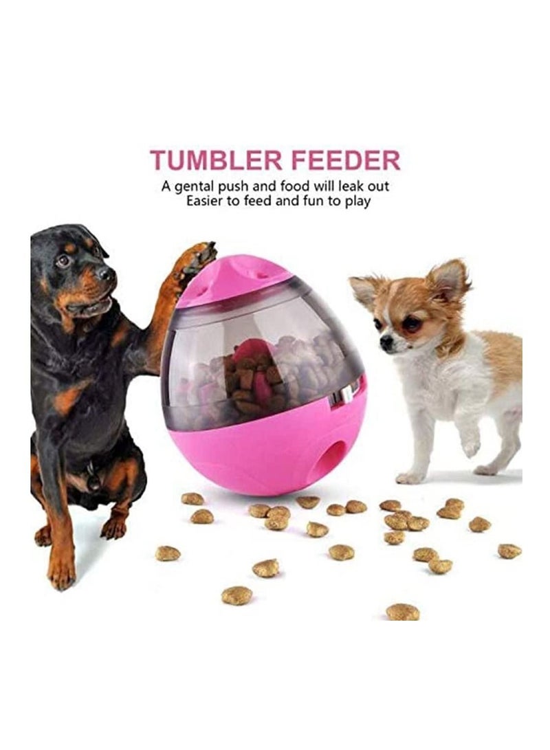Food Dispensing Tumbler Treat Dispensing Toy Self Food Feeder For Small Medium Pets Cats and Dogs Interactive Pink - Image 2