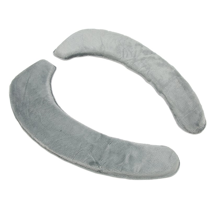 2 Pcs Toilet Warmer Cover Soft Comfortable Warm Washable Self Adhesive Flannel Toilet Seats Cover Cushion Grey - Image 4