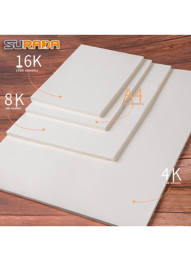 Surada Sketch Paper 4k, ورق رسم بسماكة 160 جرام، ورق رسم ألوان مائية للأطفال، ورق أبيض للطلاب، ألوان غواش للمبتدئين، ورق رسم 8k، 20 ورقة Sldz001-6 - Image 5