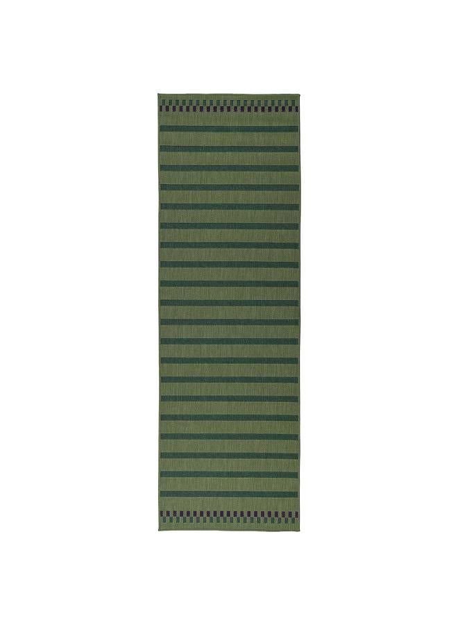 erorex Rug flatwoven, in/outdoor, green purple/striped, 80x250 cm - Image 1
