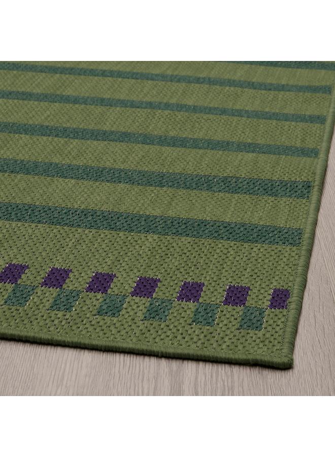 erorex Rug flatwoven, in/outdoor, green purple/striped, 80x250 cm - Image 3