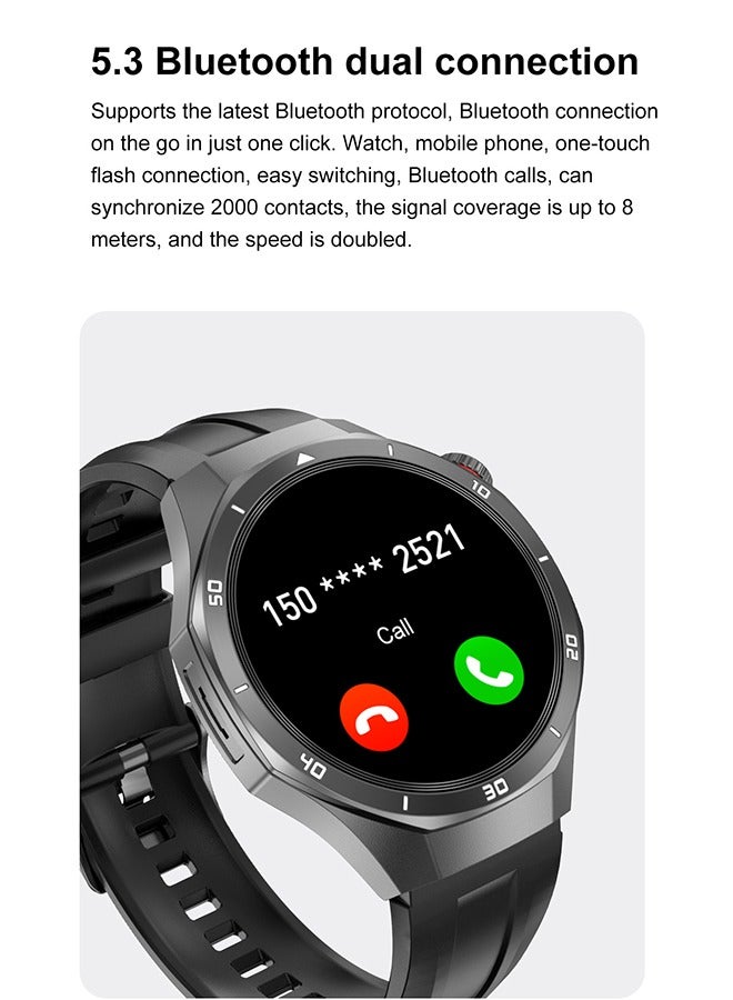 RollsTimi  Smart Watches for Men, Bluetooth Call Fashion Smart Watch, Waterproof Fitness Tracker with Heart Rate/Sleep Monitor/100+ Sports Modes, Watch for Android Phones & iPhone, Black Steel  - Image 4