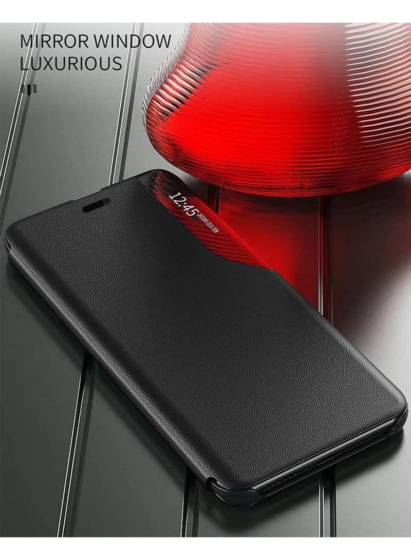 Wtech Smart Mirror Window Flip Phone Case Auto Sleep Wake Cover For Samsung Galaxy S23 Plus Black - Image 4