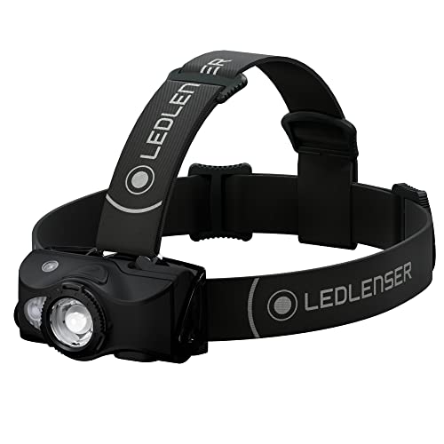 LEDLENSER مصباح رأس LEDLENSER MH8 خفيف الوزن قابل لإعادة الشحن مع حزام رأس قابل للإزالة، LED عالي القوة، 600 لومن، ضوء بدون استخدام اليدين في الهواء الطلق، التخييم، المشي، الصيد، أسود - Image 1