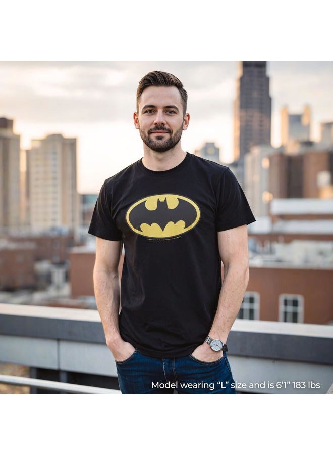 DC Comics Men's Batman Basic Logo Black T-Shirt, Black, M - Image 4
