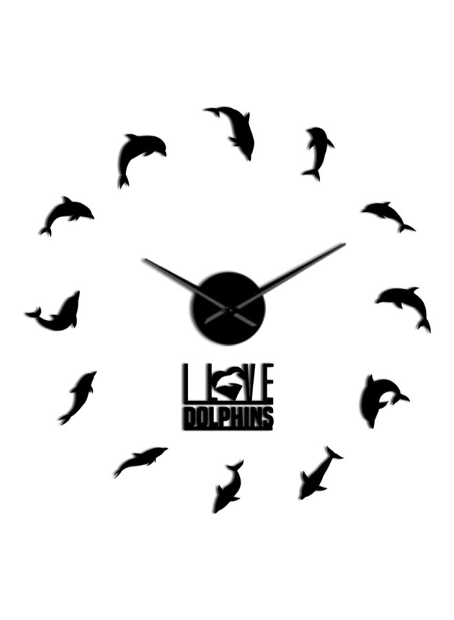 نيبمينينت Diving Dolphin Pattern Decorative Wall Clock Black - Image 1