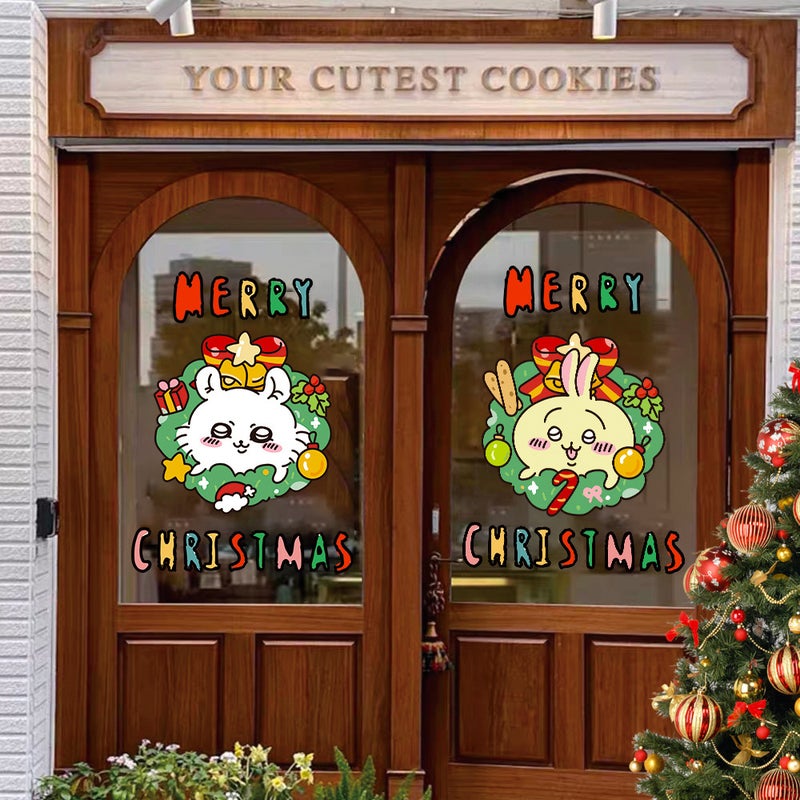2026 New Year And Christmas Decoration Stickers Christmas Tree Chiikawa Jiikawa Window Glass Door Stickers Window Stickers - Image 5