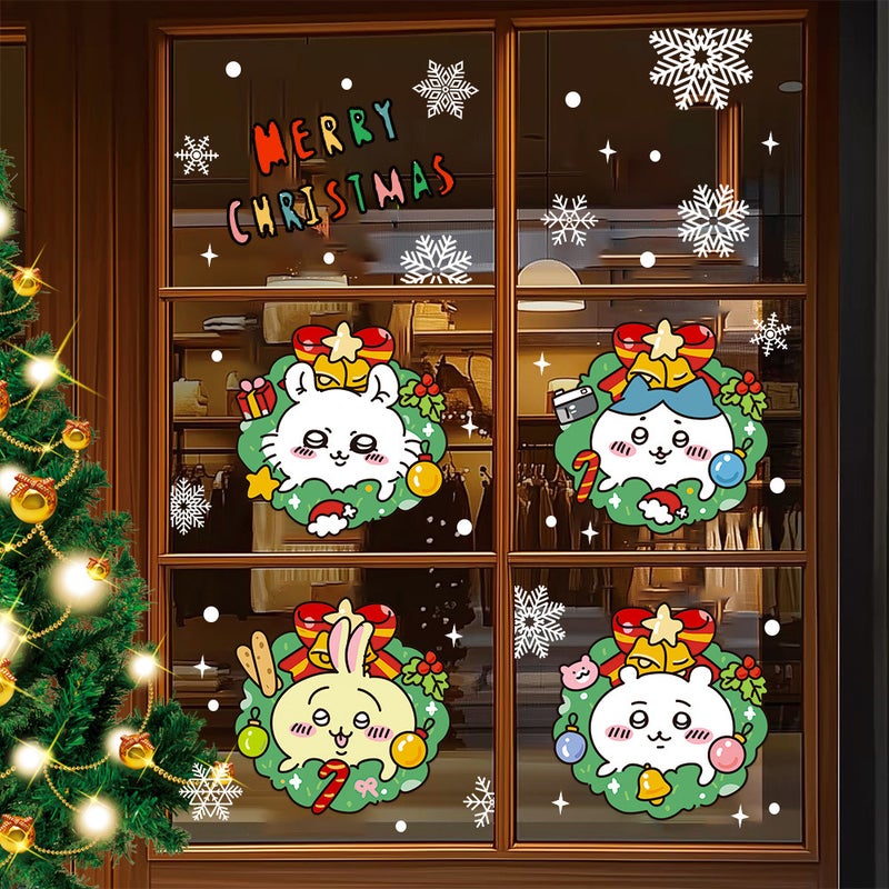 2026 New Year And Christmas Decoration Stickers Christmas Tree Chiikawa Jiikawa Window Glass Door Stickers Window Stickers - Image 2