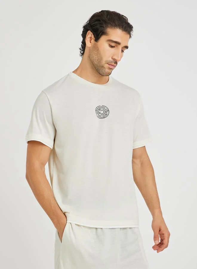Styli Styli Minimal Print T-Shirt and Shorts Pyjama Set
