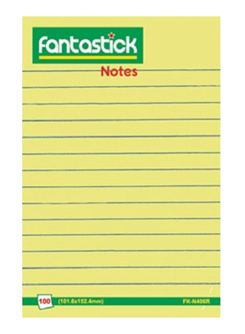 Fantastick ملاحظات لاصقة مقاس 4x6 بوصة 6 قطع صفراء - Image 2