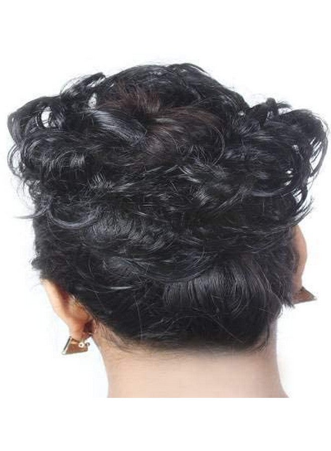 Chanderkash 1 Pcs Synthetic Nylon Messy Curly Hair Claw/Clutcher Bun Hair Extension for Women and Girls (Black) - Image 3