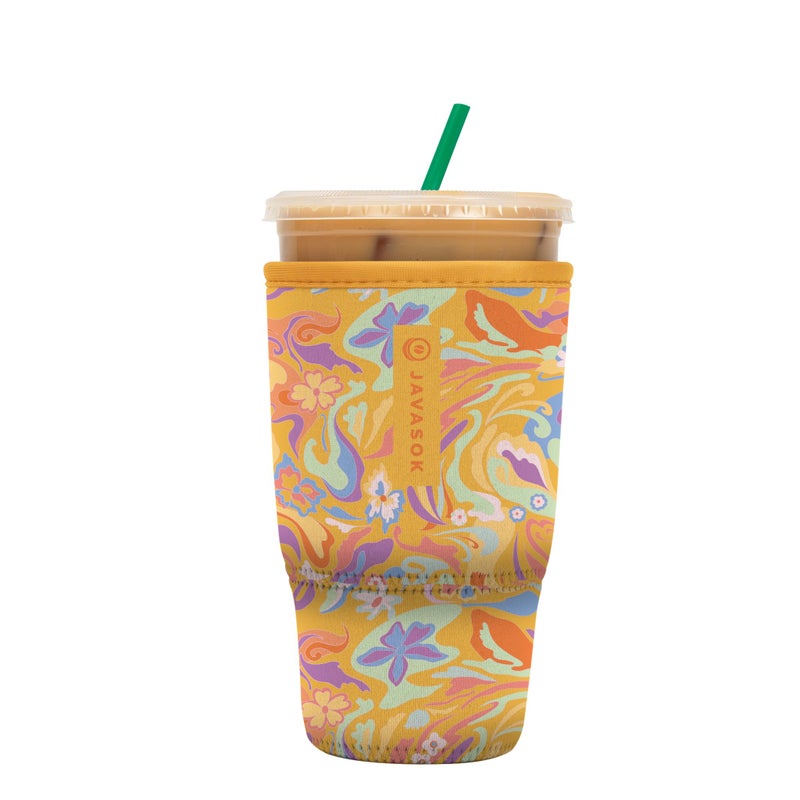 Sok It Java Sok Iced Coffee & Cold Soda Insulated Neoprene Cup Sleeve (Groovy Swirls  Large: 30-32oz) - Image 1