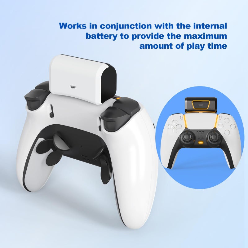 JOYTORN Rechargeable Battery Pack Compatible with PS5 Dualsense/Edge Controller,Play and Charge Kit for PlayStation 5 Controller,USB Type-C Charging Cable,+10 Hours of Battery Life,1 Pack - Image 2