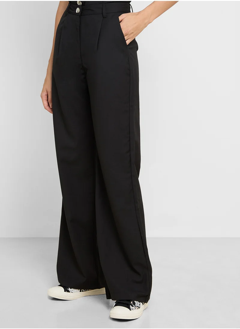 جينجر Waistcoat Vest & Wide Leg Pants Co-ord Set